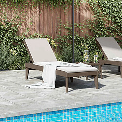 Avis Maison Chic Chaise longue Jardin| Bain de soleil Relax | Transat marron 186x60x29 cm PP -GKD30225