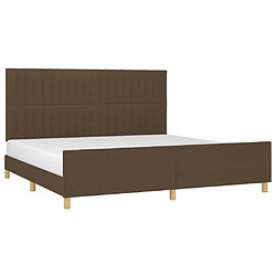 Avis Maison Chic Cadre/structure de lit avec tête de lit pour adulte - Lit Moderne Chambre Marron foncé 200x200 cm Tissu -MN58746