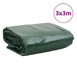 vidaXL Bâche vert 3x3 m 650 g/m² pas cher