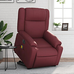 Maison Chic Fauteuil Relax pour salon, Fauteuil inclinable de massage électrique rouge bordeaux -GKD77588