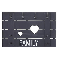 Avis Mendler Portemanteau mural HWC-C89, FAMILY, 8 crochets, 60x90cm ~ gris foncé shabby