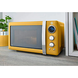 Avis Retro Micro-ondes Numérique 20L, 5 Niveaux Puissance, Décongélation, Minuterie, 800, Jaune, SWAN, SM22030YELNEU