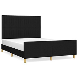 Maison Chic Lit adulte - Cadre Structure de lit avec tête de lit Contemporain Noir 140x200 cm Tissu -MN45129