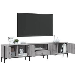 Avis vidaXL Meuble TV à tiroir sonoma gris 200x25x44 cm bois d'ingénierie