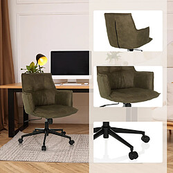 Chaise home office / Chaise pivotante SOLAO LIFE tissu vert hjh LIVING pas cher