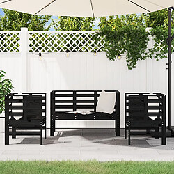 Avis Maison Chic Salon de jardin 3 pcs - Table et chaises d'extérieur - Mobilier/Meubles de jardin Moderne noir bois massif de pin -MN72553