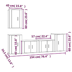 Maison Chic Ensemble de meubles TV 5 pcs pour salon - Chêne marron Bois d'ingénierie -MN38331 pas cher