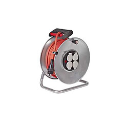 Enrouleur BRENNENSTUHL SILVER câble rouge - 40m - H07RN-F 3G1,5 1207931 - Ø du tambour 290 mm