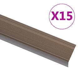 vidaXL Nez de marche forme en L 15 pcs aluminium 134 cm marron