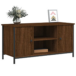 Avis Maison Chic Meuble TV scandinave - Banc TV pour salon Chêne marron 100x40x50 cm Bois d'ingénierie -MN38482