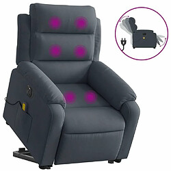 Maison Chic Fauteuil Relax pour salon, Fauteuil inclinable de massage électrique gris foncé velours -GKD66155