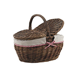 Aubry Gaspard Panier en osier brut "Vintage chic" Panier avec couvercles.