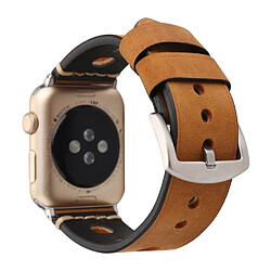 Wewoo Bracelet Apple Watch 42mm - Cuir marron pas cher