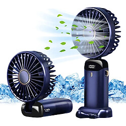 Acheter Ventilateur Rechargeable USB Portable (blanc), 5 Vitesses, Mini Ventilateur Alimenté par Batterie Ventilateur de Bureau Pliable avec Affichage à LED pour les Voyages en Plein Air dans la Chambre à Coucher du Bureau à Domicile