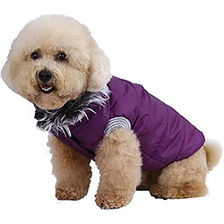 Doggy dolly W167 Veste pour chien avec col en fourrure synthétique Violet