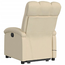 Avis vidaXL Fauteuil inclinable de massage Crème Tissu