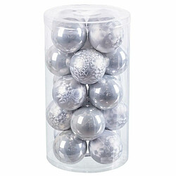 BigBuy Christmas Boules de Noël Argenté Plastique 6 x 6 x 6 cm (20 Unités)