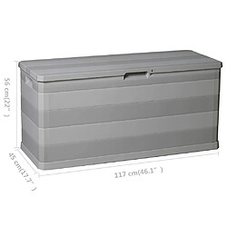 vidaXL Boîte de rangement de jardin gris 117x45x56 cm pas cher