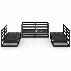 Avis Maison Chic Salon de jardin 6 pcs - Table et chaises d'extérieur - Mobilier/Meubles de jardin Moderne noir bois de pin massif -MN30260