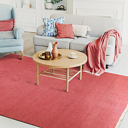 Thedecofactory ESSENCE - Tapis en jute et coton avec franges terra cotta 120x170