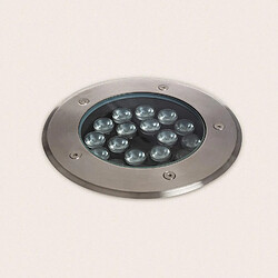 Ledkia Spot LED Extérieur 18W Solid Encastré au Sol Inox Blanc chaud 3000K