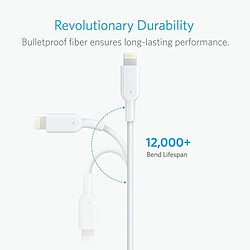 Acheter Wewoo Câble II de données chargement certifié USB MFI pour iPhone 8/7, longueur: 0,9 m (blanc)