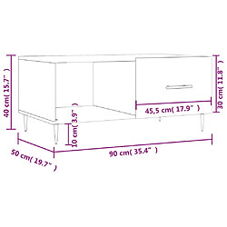 vidaXL Table basse chêne fumé 90x50x40 cm bois d'ingénierie pas cher