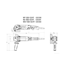 Meuleuse Ø125 mm METABO - WEV 1500-125 Quick RT Coffret - 601243500 pas cher