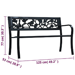 vidaXL Banc de jardin 125 cm Noir Acier pas cher