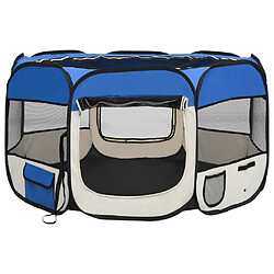 Avis Helloshop26 Parc pliable pour chien avec sac de transport 110 x 110 x 58 cm bleu 02_0001724