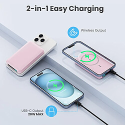 Acheter SANAG Batterie Externe Magnétique Sans Fil 10800Mah, Pd 20W Charge Rapide Power Bank Avec Usb-C Entrée & Sortie Écran Led Chargeur Portable Compatible Avec Magsafe, Iphone 16/15/14/13 Serie - Rose