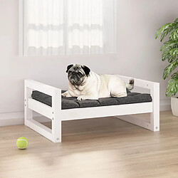 vidaXL Lit pour chien Blanc 65,5x50,5x28 cm Bois de pin solide 