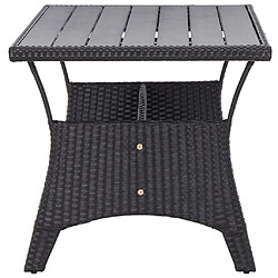 Avis Maison Chic Table de jardin | Table d'extérieur Noir 120x70x66 cm Résine tressée -GKD91597