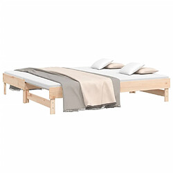 Avis Maison Chic Lit d'appoint 2x(90x190)cm,Lit coulissant Lit de repos Bois de pin massif -GKD23185