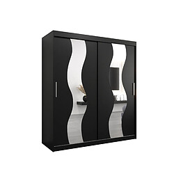 Abiks Meble Armoire Sewilla à portes coulissantes 200/180/62 2 portes (noir/noir)