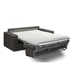 Inside 75 Canapé convertible 2- ALLURE matelas mémory 20cm lattes 120cm cuir vachette taupe