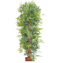 Pegane Plante artificielle haute gamme Spécial extérieur/ Haie Bambou artificiel coloris vert - Dim : 110 x 45 x 110 cm