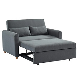 Vente-Unique Canapé 2 places convertible en tissu gris AYLA pas cher