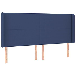 Maison Chic Tête de lit scandinave avec oreilles,meuble de chambre Bleu 183x16x118/128 cm Tissu -MN68232