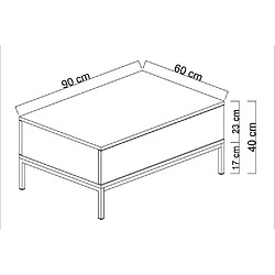 Avis Hanah Home Table basse en agglomeré et métal Lord anthracite et doré.