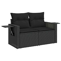 Avis vidaXL Salon de jardin 4 pcs avec coussins noir résine tressée