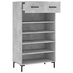 Maison Chic Armoire à Chaussures Gris béton,Meuble de Rangement à Chaussures 60x35x105 cm bois d'ingénierie -MN62999 pas cher