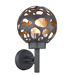 Globo Lighting Applique d'extérieur ronde en Inox - H. 32,7 cm - Noir