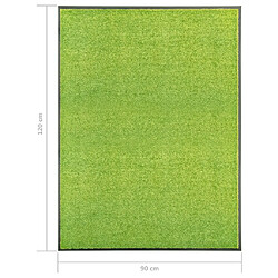 vidaXL Paillasson lavable Vert 90x120 cm pas cher