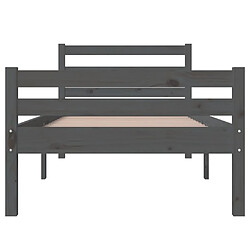 Acheter vidaXL Cadre de lit sans matelas gris bois massif 100x200 cm