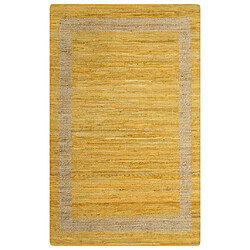 vidaXL Tapis fait à la main jute jaune 160x230 cm