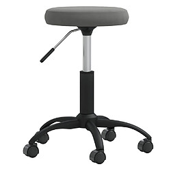 vidaXL Tabouret de massage Velours Gris foncé