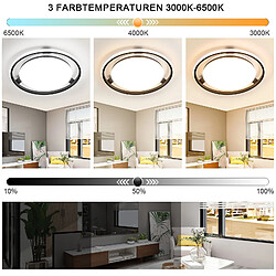 Acheter NETTLIFE Plafonnier LED Noir Moderne Télécommande Design Rond Lampe de Salon avec Lampe à Intensité Variable pour Chambre Cuisine Bureau Couloir