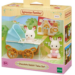 Sylvanian Families 5432 Sylvanian Jumeaux Lapins Chocolat et Poussette Double