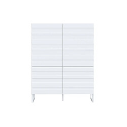 Bestmobilier Sofia - buffet haut - blanc mat - 140x110 cm pas cher